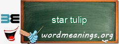 WordMeaning blackboard for star tulip